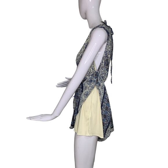 Final Touch Romper Sleeveless Sheer Full Lining Tie on Back Size M - Picture 8 of 9